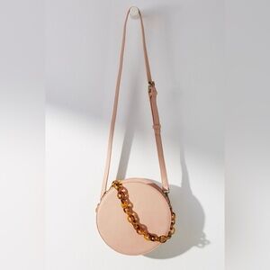 Like New! Anthropologie Chained Circle Crossbody Bag • Rose/Tortoise